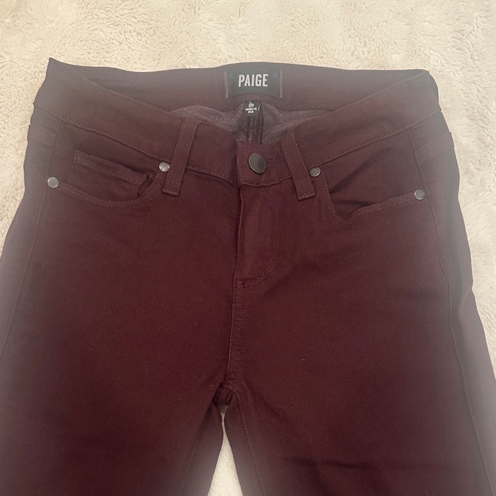 PAIGE Women's Dark burgundy Skinny Jeans